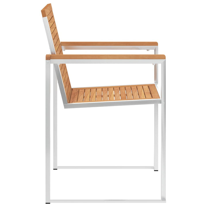 havestole 2 stk. massivt teak og rustfrit stål