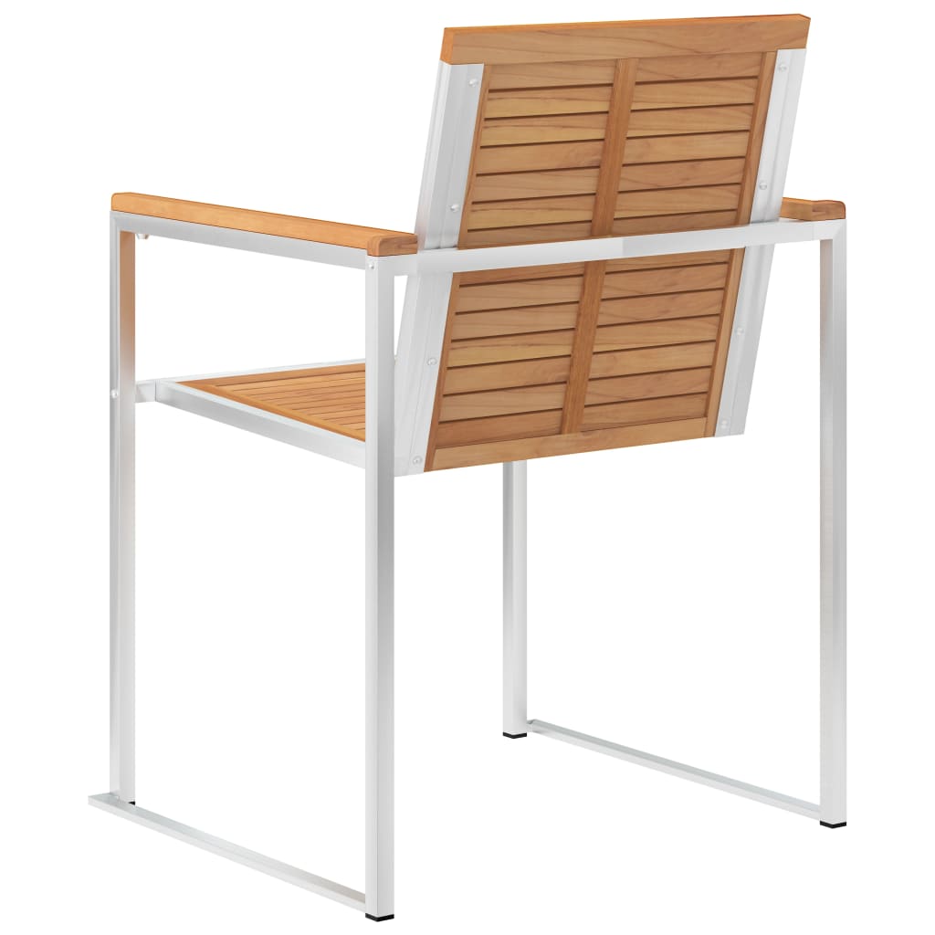 havestole 2 stk. massivt teak og rustfrit stål