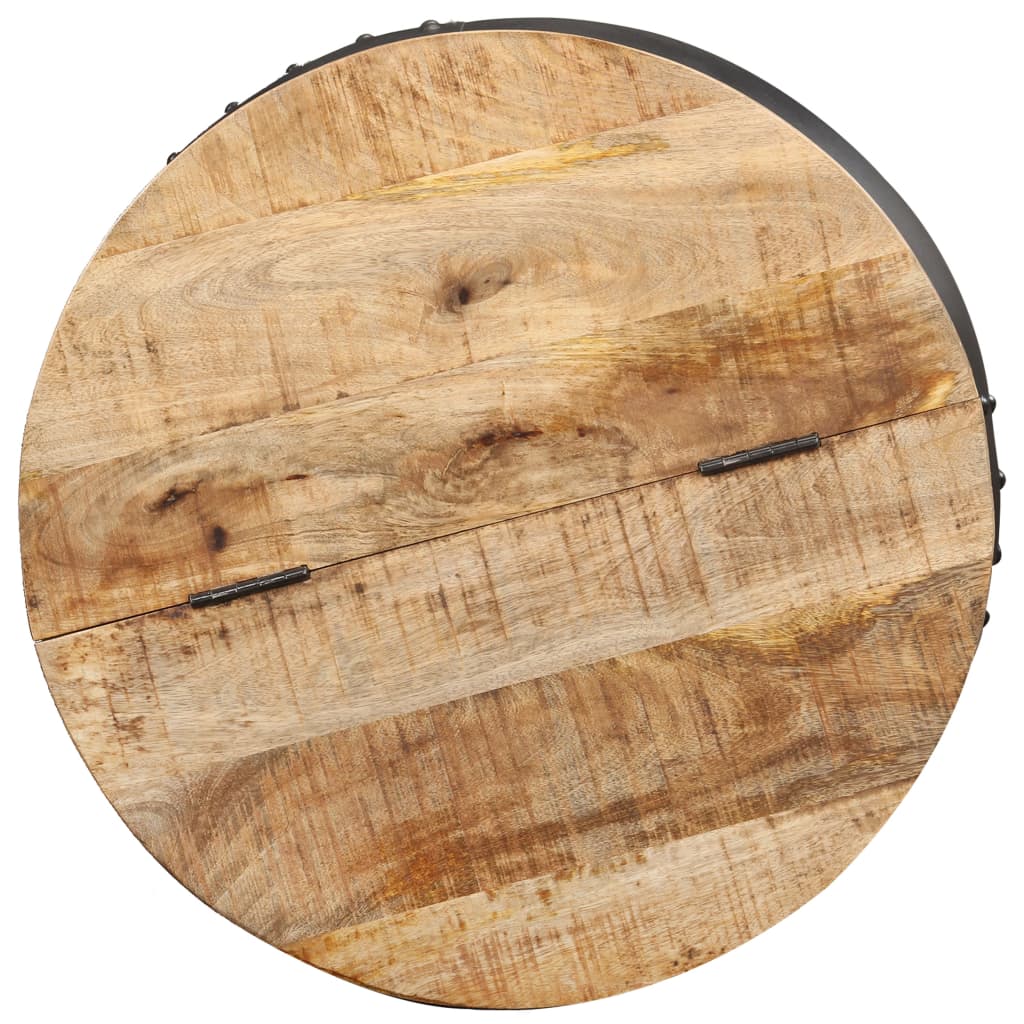 sofabord 53x43 cm rundt massivt mangotræ