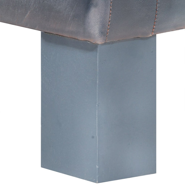 lænestol ægte læder grå