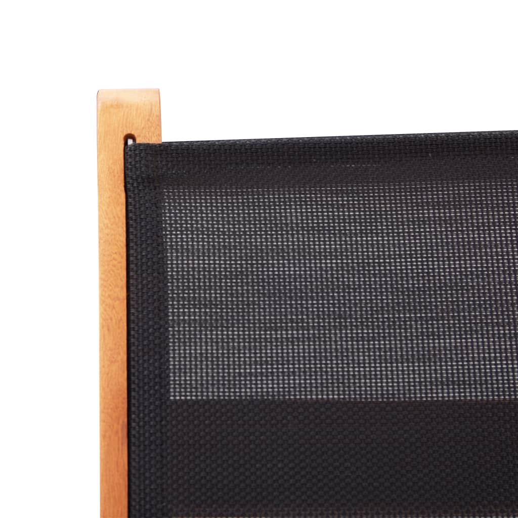 foldbare havestole 2 stk. massivt eukalyptustræ textilene sort