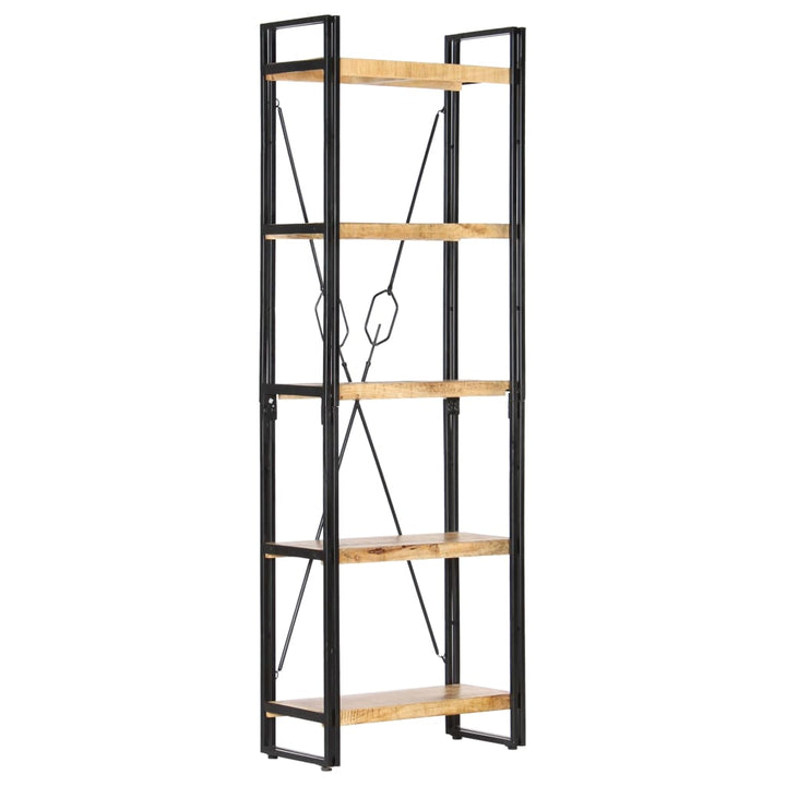 bogreol med 5 hylder 60x30x180 cm massivt mangotræ