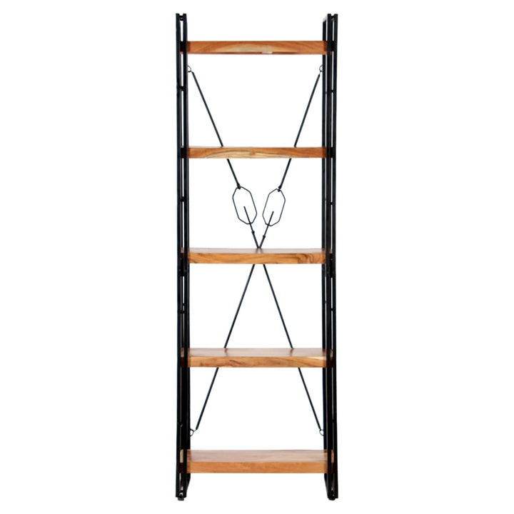 bogreol i 5 niveauer 60x30x180 cm massivt akacietræ