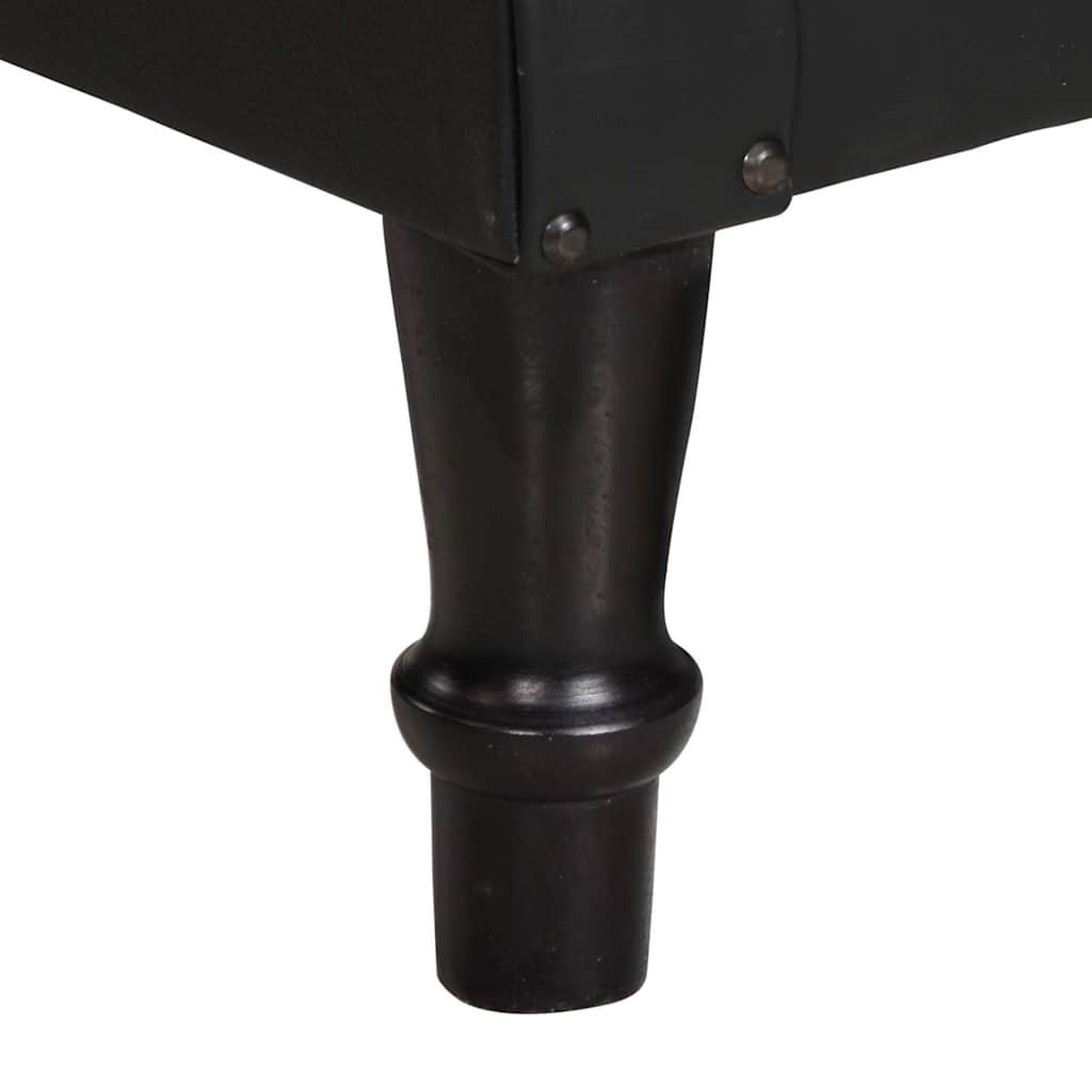 lænestol ægte læder sort