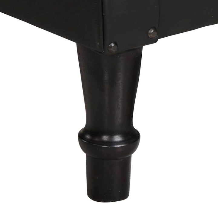 lænestol ægte læder sort