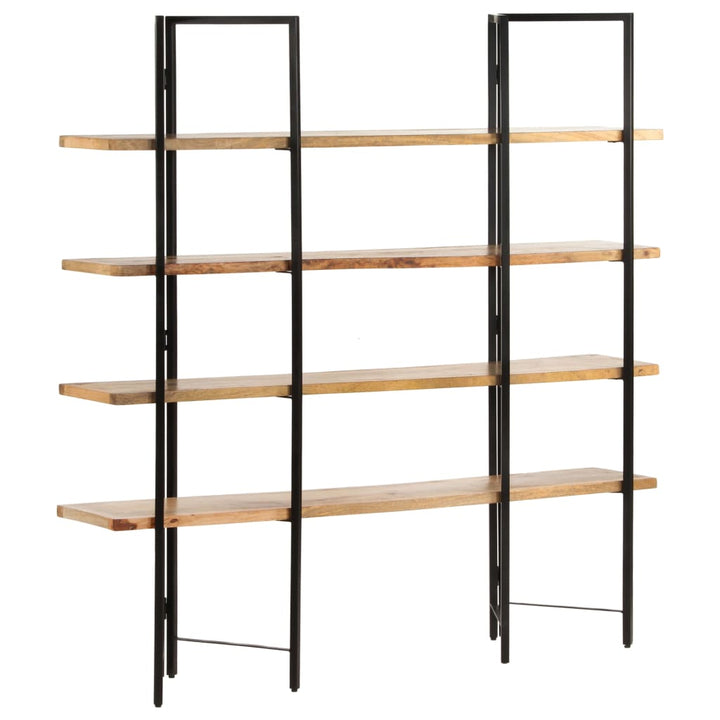 bogreol med 4 hylder 160x35x160 cm massivt mangotræ