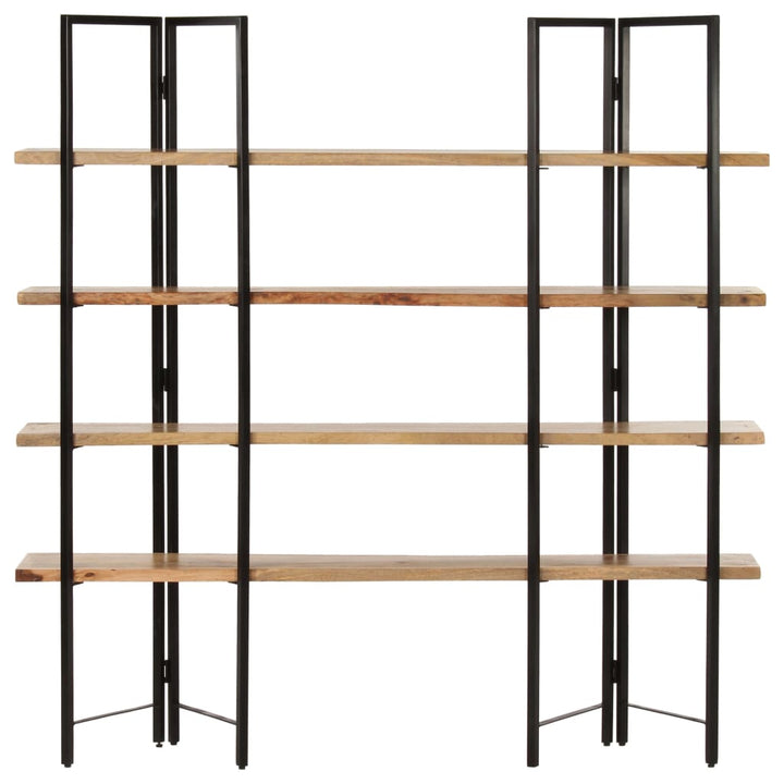 bogreol med 4 hylder 160x35x160 cm massivt mangotræ