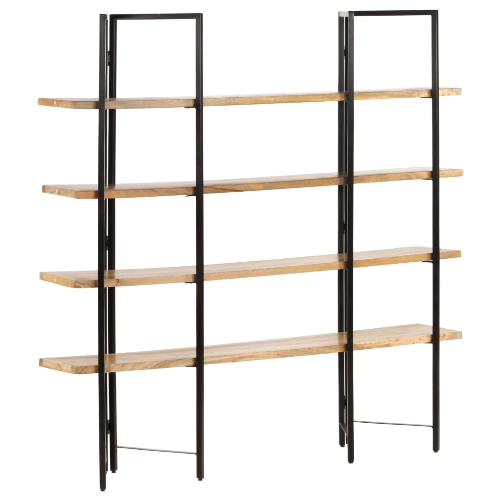bogreol med 4 hylder 160x35x160 cm massivt mangotræ