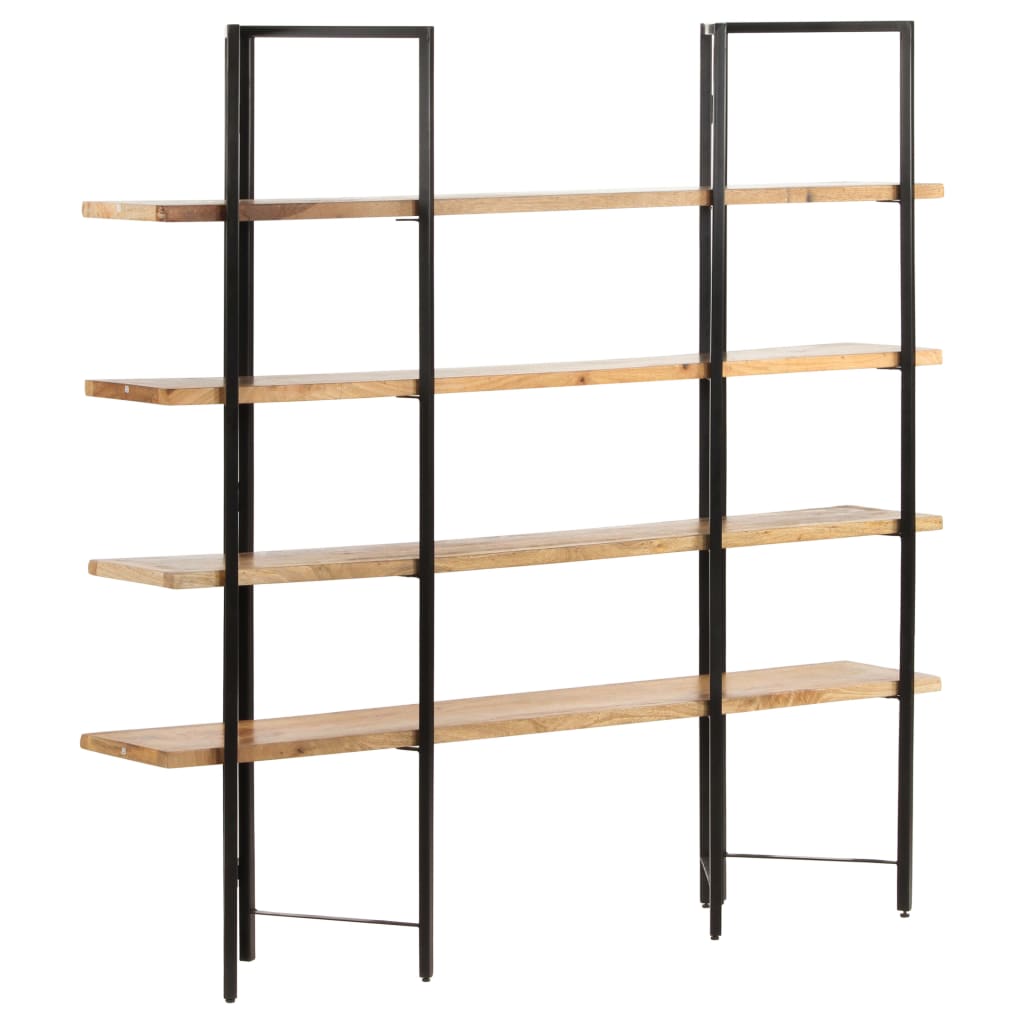 bogreol med 4 hylder 160x35x160 cm massivt mangotræ