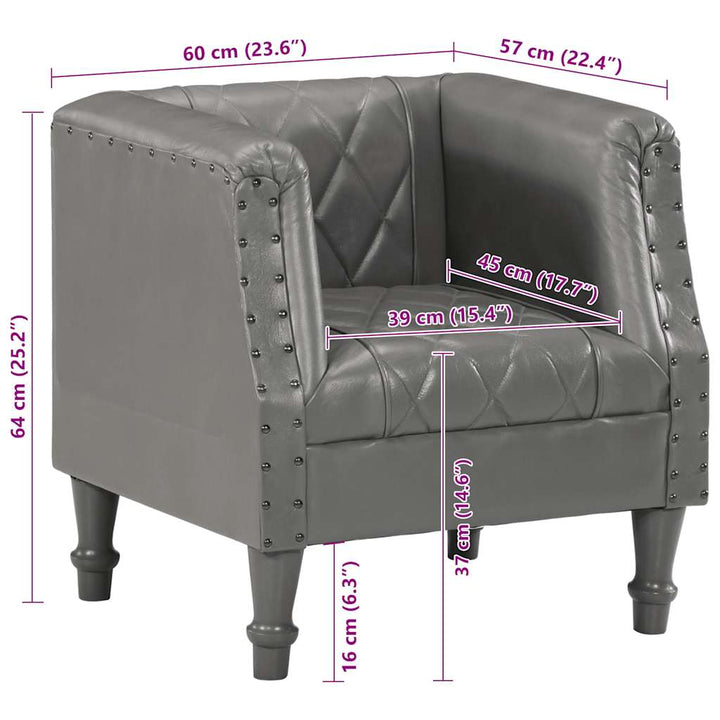 lænestol ægte gedeskind grå