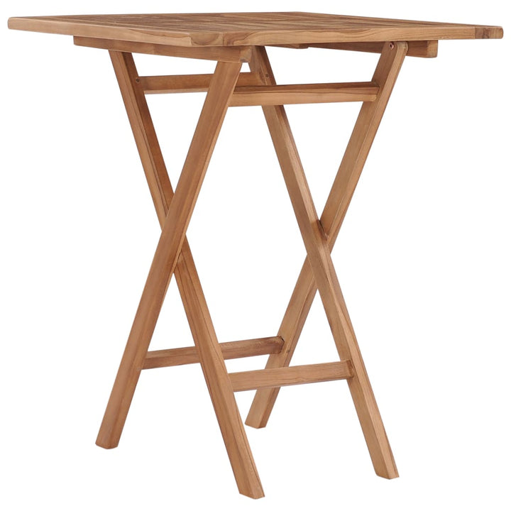 foldbart havebord 60x60x75 cm massivt teaktræ