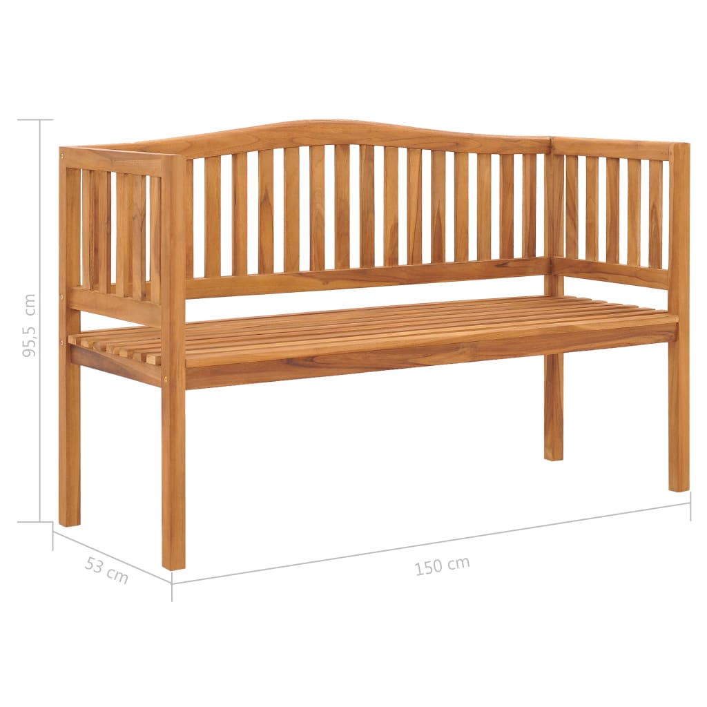 havebænk 150 cm massivt teaktræ