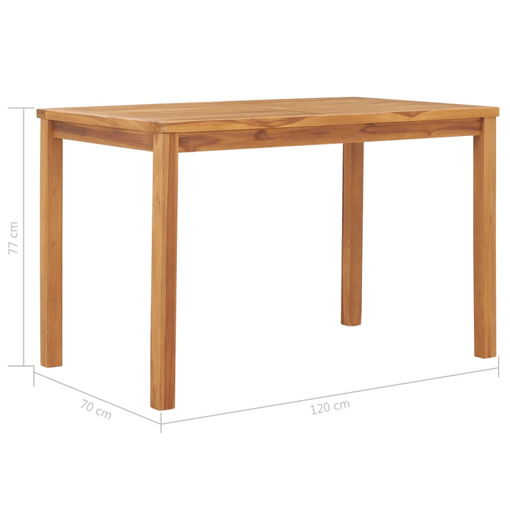 havebord 120x70x77 cm massivt teaktræ