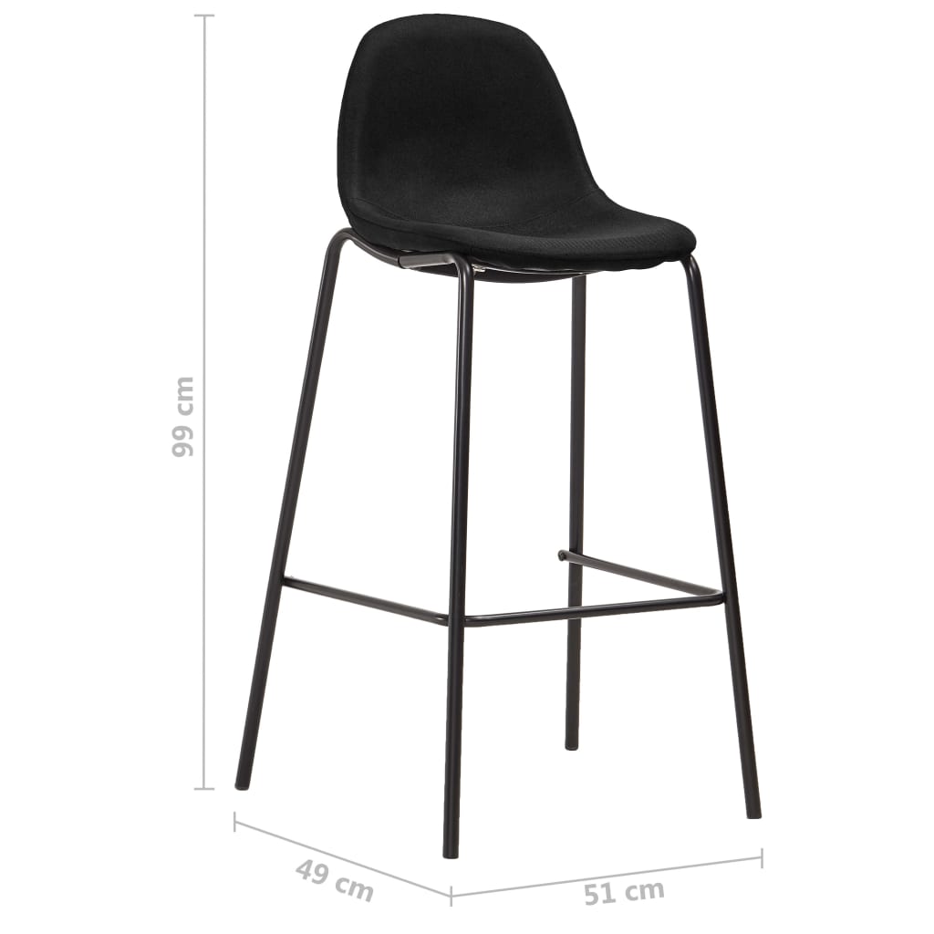 barstole 6 stk. stof sort