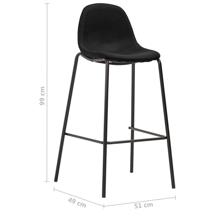 barstole 6 stk. stof sort
