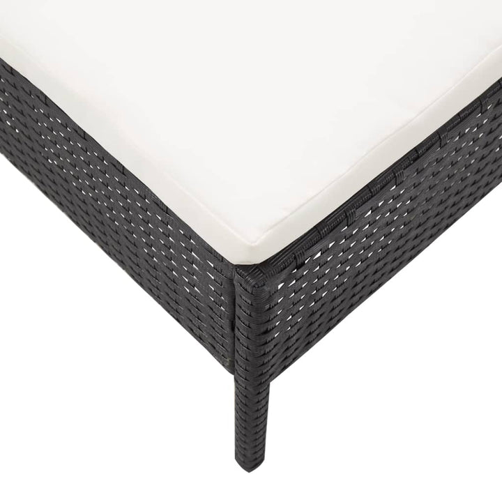 haveloungesæt 3 dele med hynder polyrattan sort