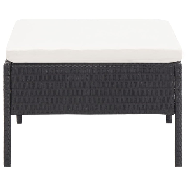 haveloungesæt 3 dele med hynder polyrattan sort