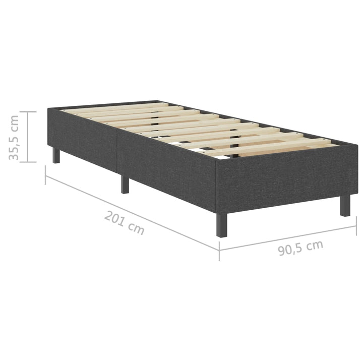sengestel til boxmadras 90x200 cm stof grå