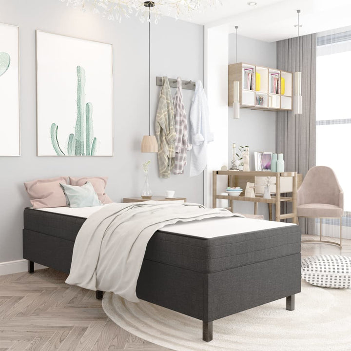 sengestel til boxmadras 90x200 cm stof grå
