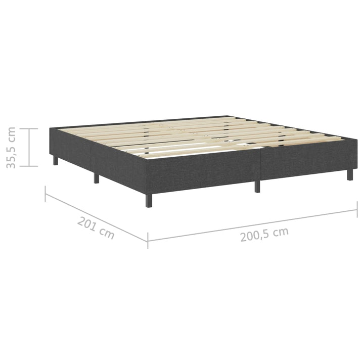 sengestel til boxmadras 200x200 cm stof grå