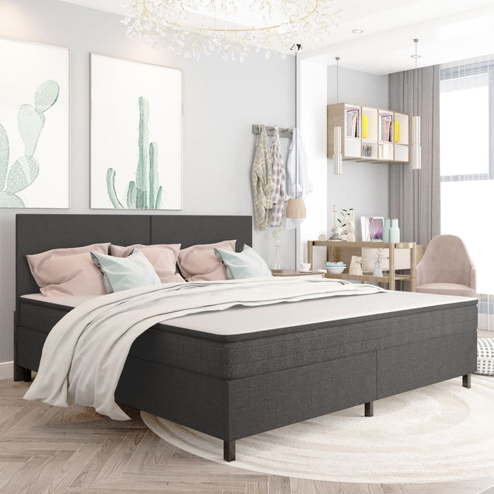 sengestel til boxmadras 200x200 cm stof grå