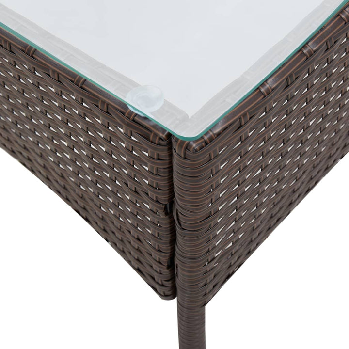 haveloungesæt 4 dele med hynder polyrattan brun