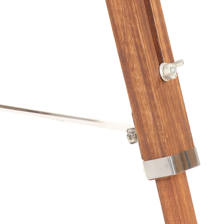 gulvlampe med trefod 141 cm massivt teaktræ honningbrun og grå