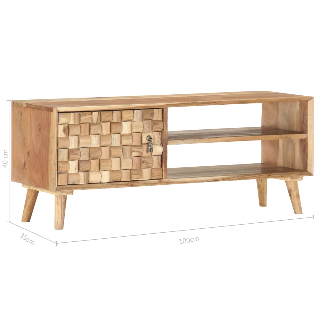tv-skab 100x35x40 cm massivt akacietræ