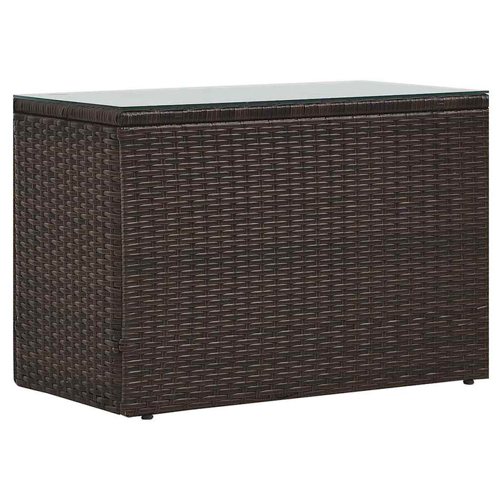 haveloungesæt 5 dele med hynder polyrattan brun