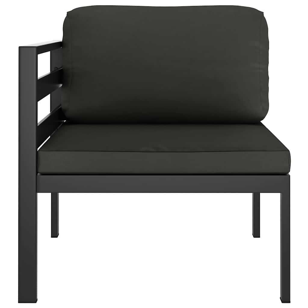 hjørnemodul til sofa med hynder 1 stk. aluminium antracitgrå