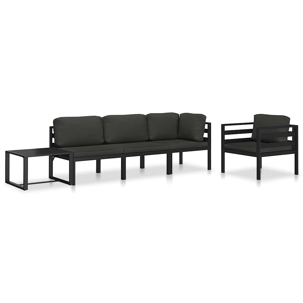 hjørnemodul til sofa med hynder 1 stk. aluminium antracitgrå