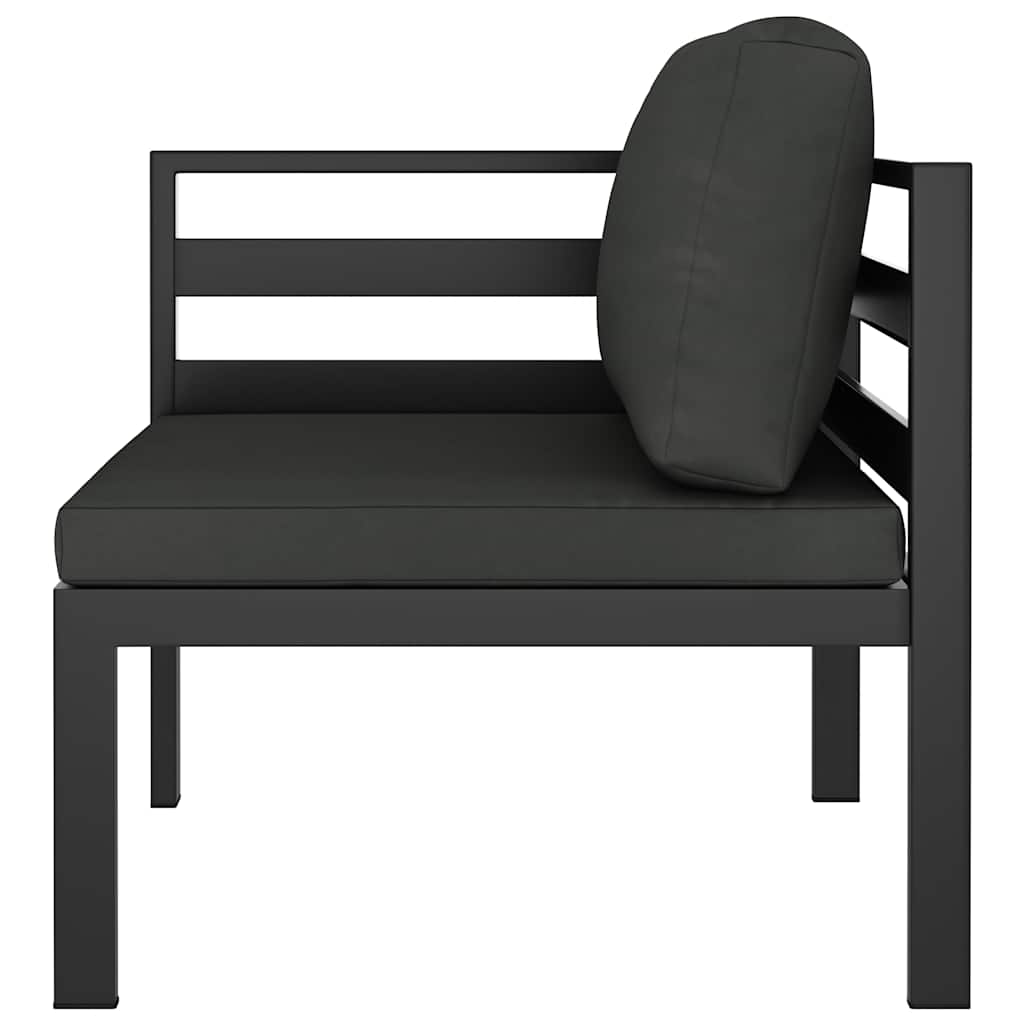 hjørnemodul til sofa med hynder 1 stk. aluminium antracitgrå