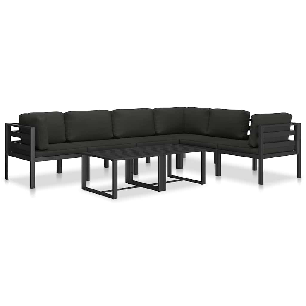 hjørnemodul til sofa med hynder 1 stk. aluminium antracitgrå