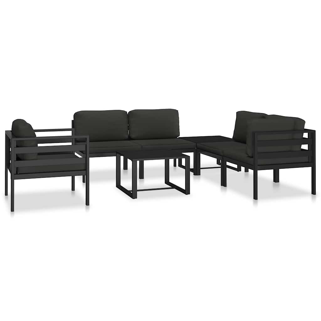 hjørnemodul til sofa med hynder 1 stk. aluminium antracitgrå