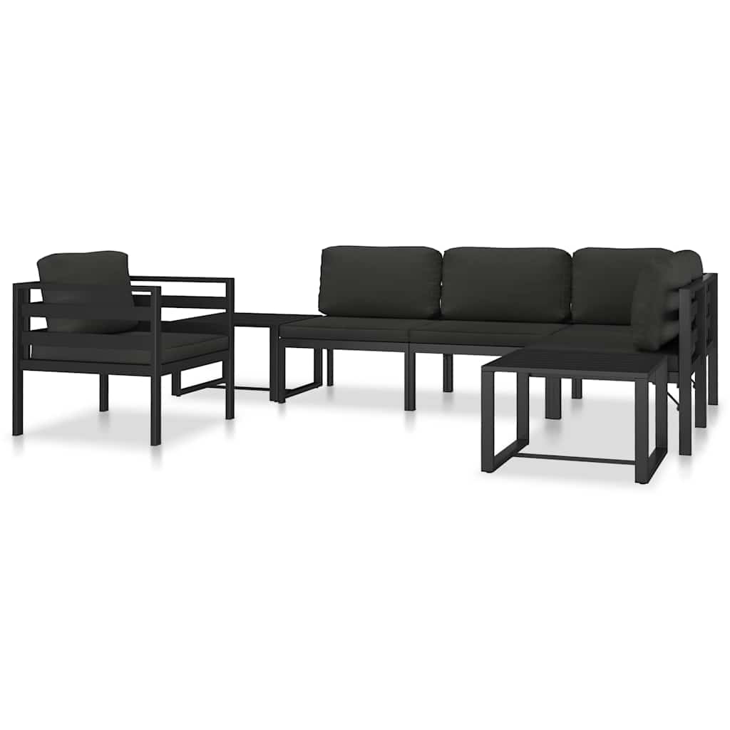 hjørnemodul til sofa med hynder 1 stk. aluminium antracitgrå