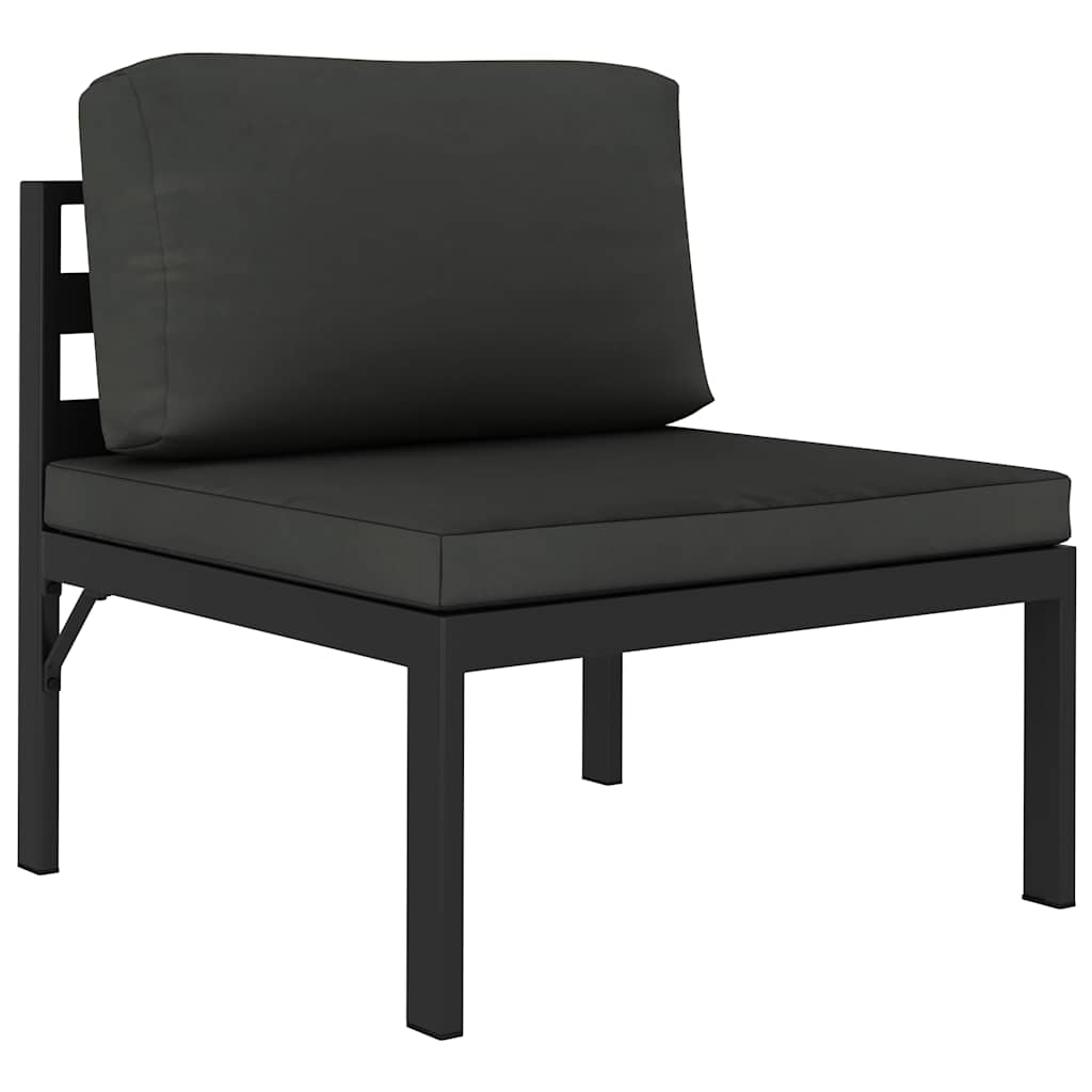 midtermodul til sofa med hynder aluminium antracitgrå