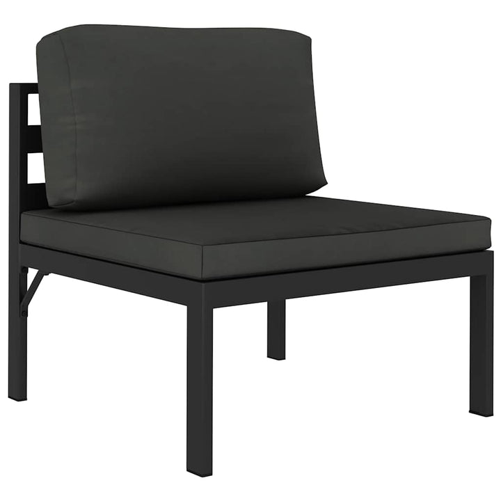 midtermodul til sofa med hynder aluminium antracitgrå
