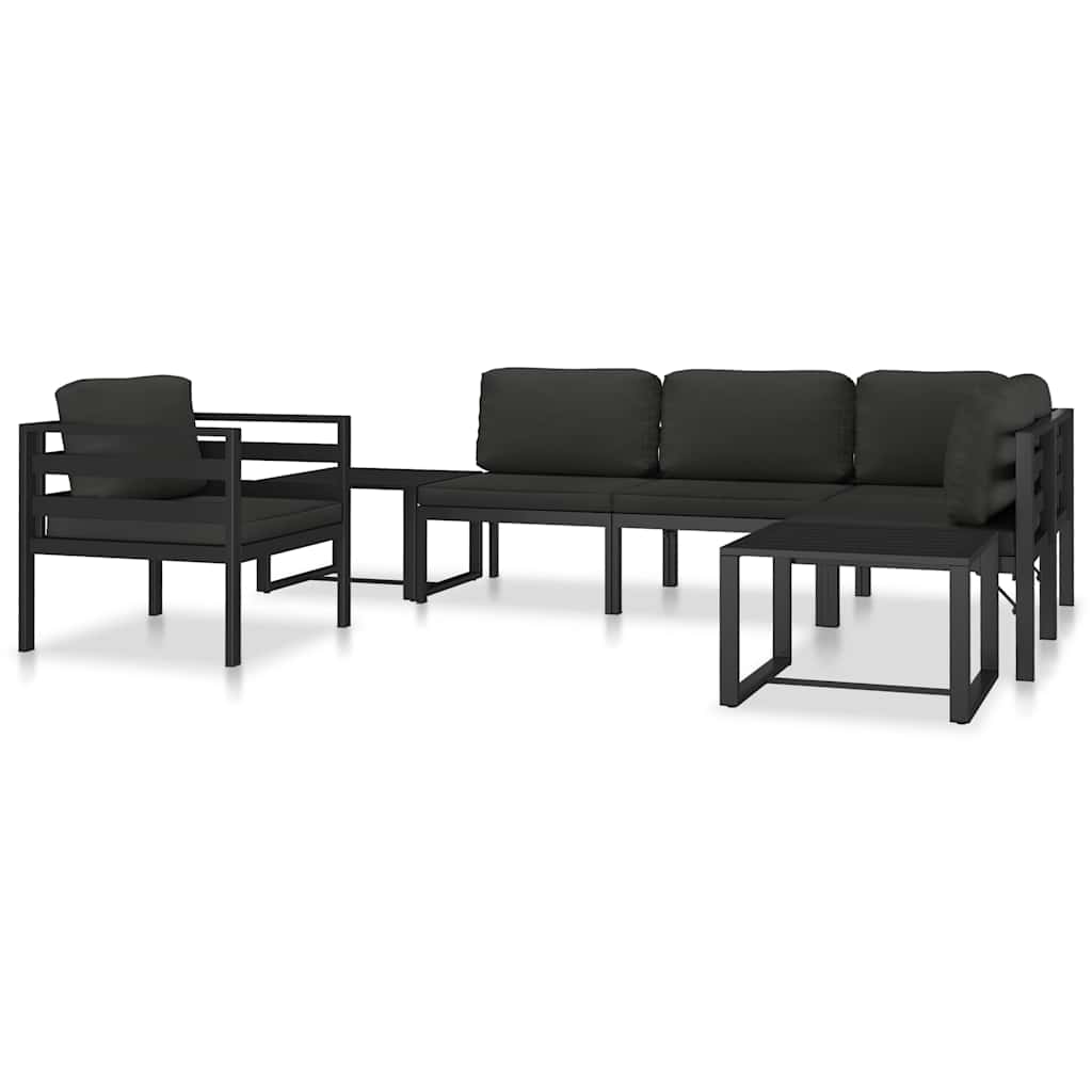 sofastol med hynder aluminium antracitgrå
