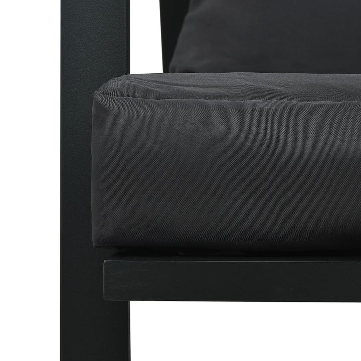 haveloungesæt 5 dele med hynder aluminium mørkegrå