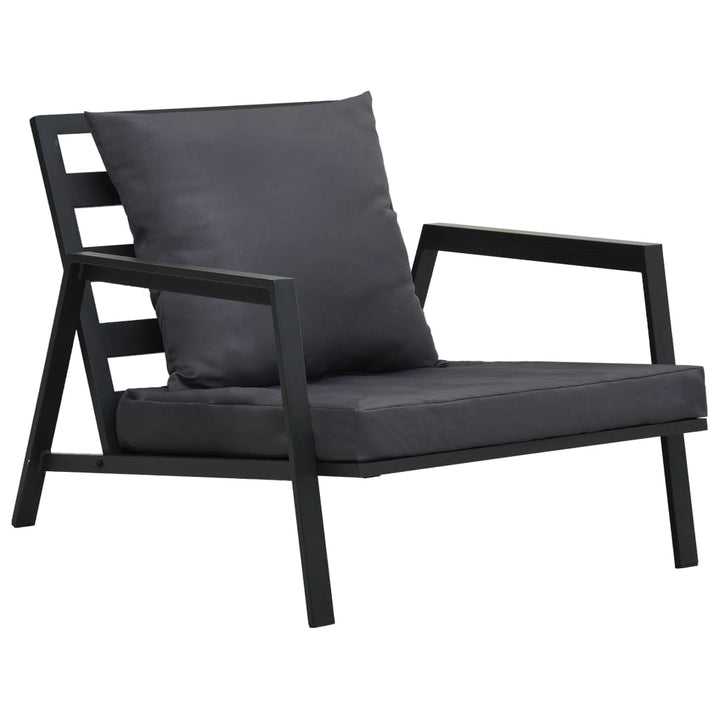 haveloungesæt 5 dele med hynder aluminium mørkegrå