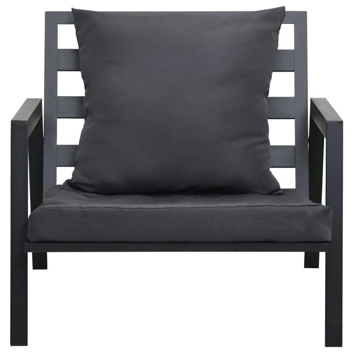 haveloungesæt 5 dele med hynder aluminium mørkegrå