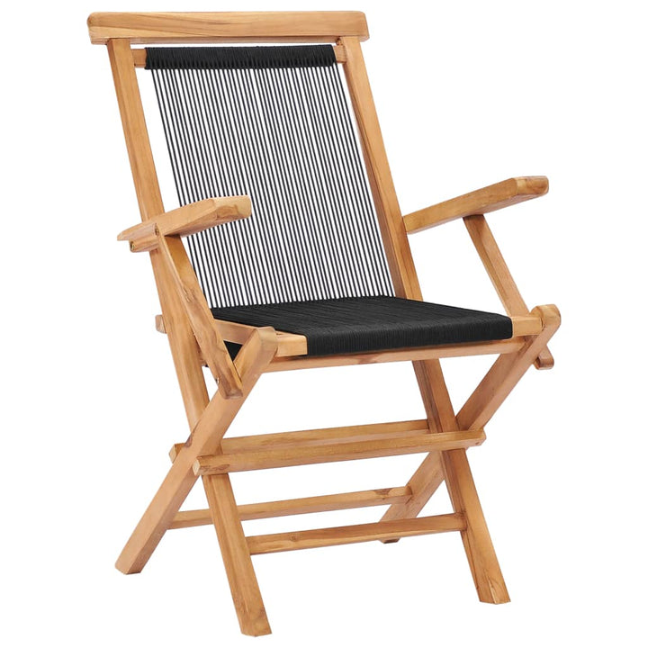 foldbare havestole 2 stk. massivt teaktræ og reb