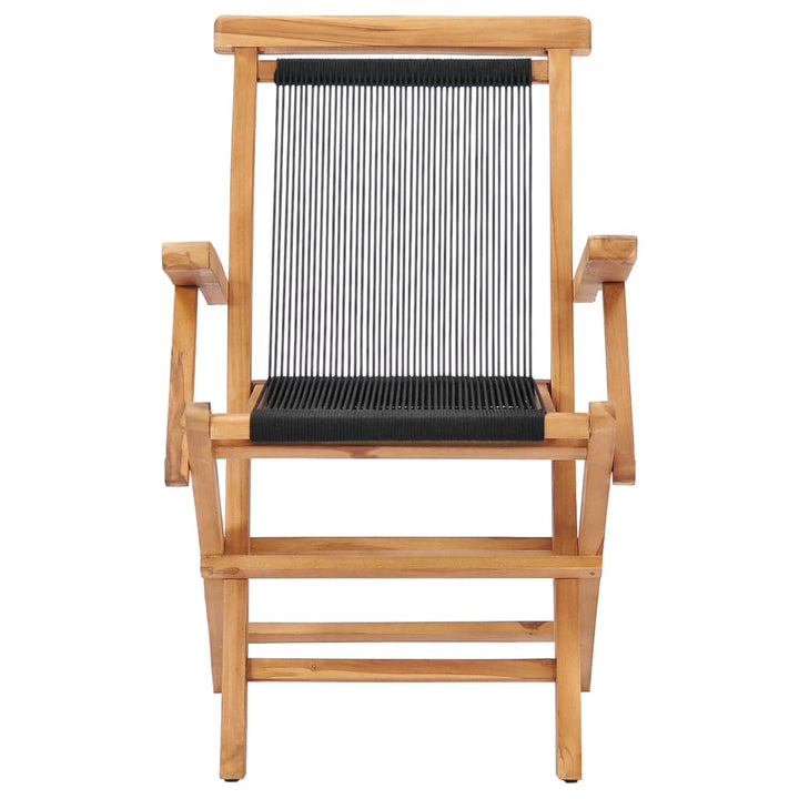 foldbare havestole 2 stk. massivt teaktræ og reb