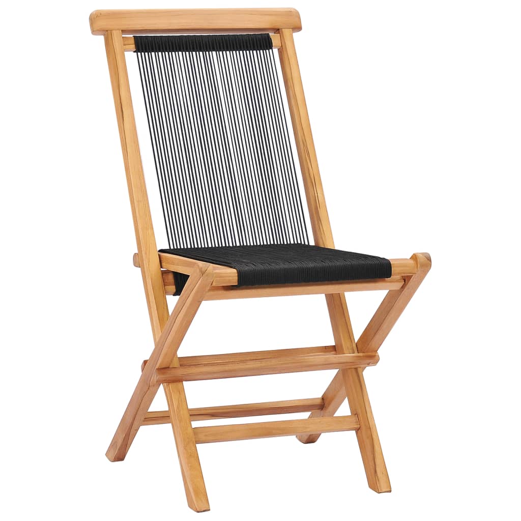 foldbare havestole 2 stk. massivt teaktræ og reb