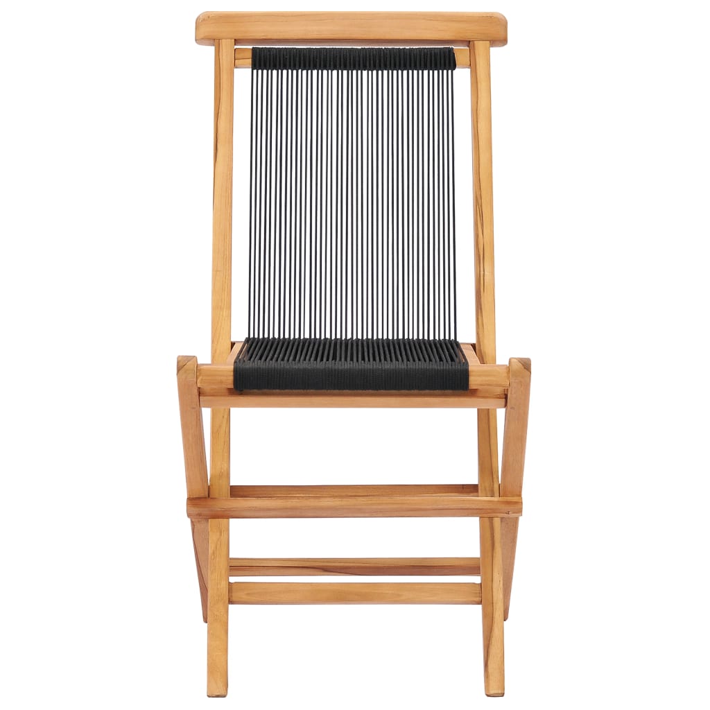 foldbare havestole 2 stk. massivt teaktræ og reb