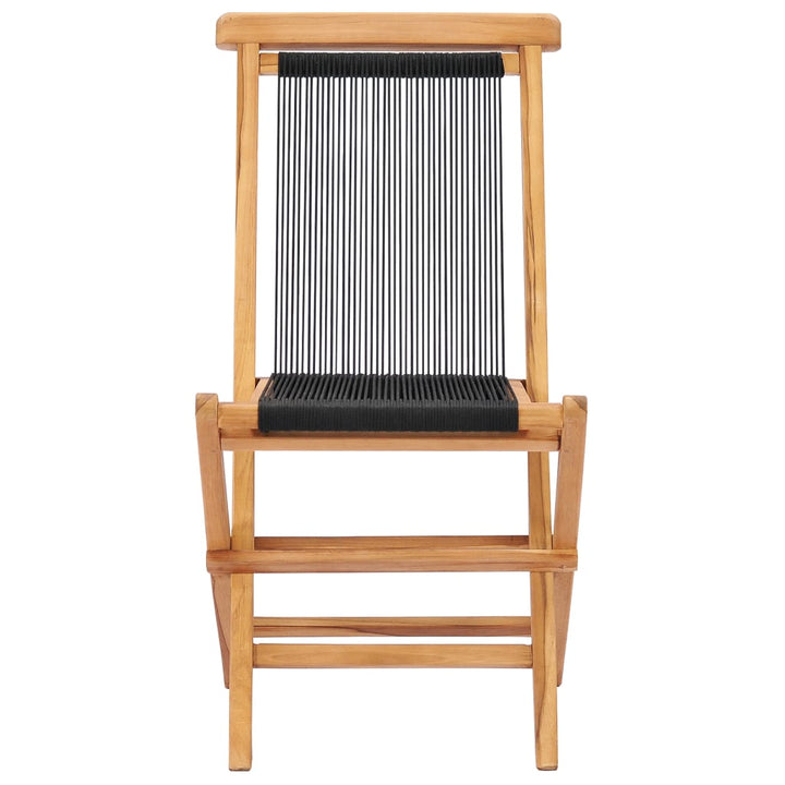foldbare havestole 2 stk. massivt teaktræ og reb