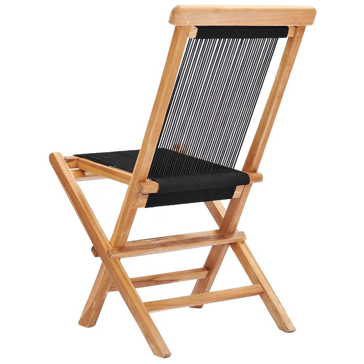 foldbare havestole 2 stk. massivt teaktræ og reb