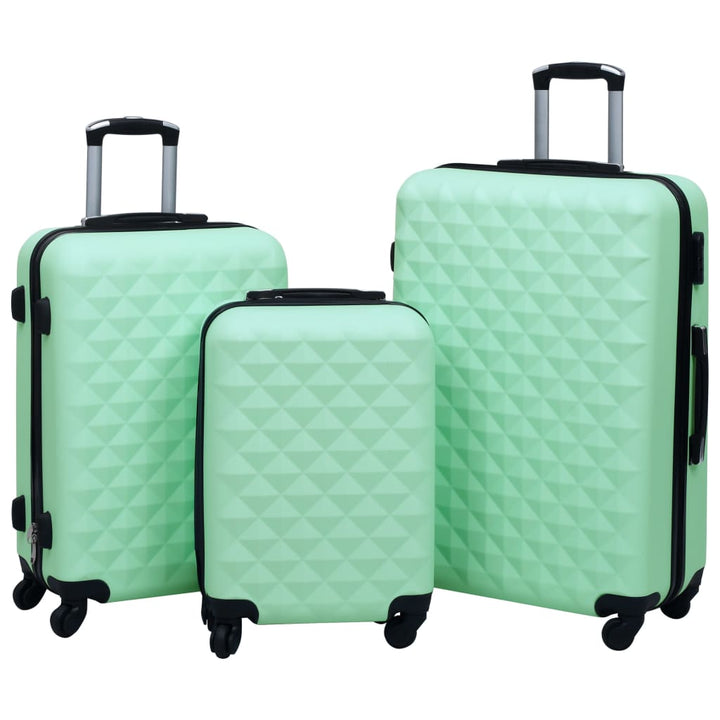 kuffertsæt 3 stk. hardcase ABS mintgrøn
