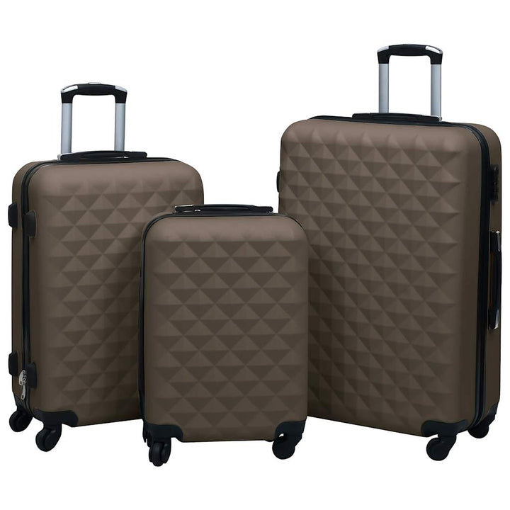 kuffertsæt 3 stk. hardcase ABS brun