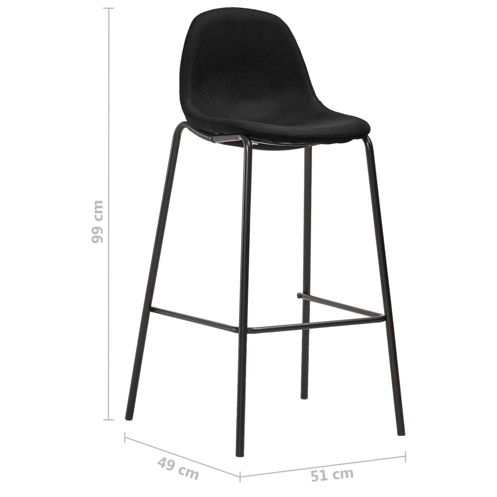 barsæt 3 dele stof sort